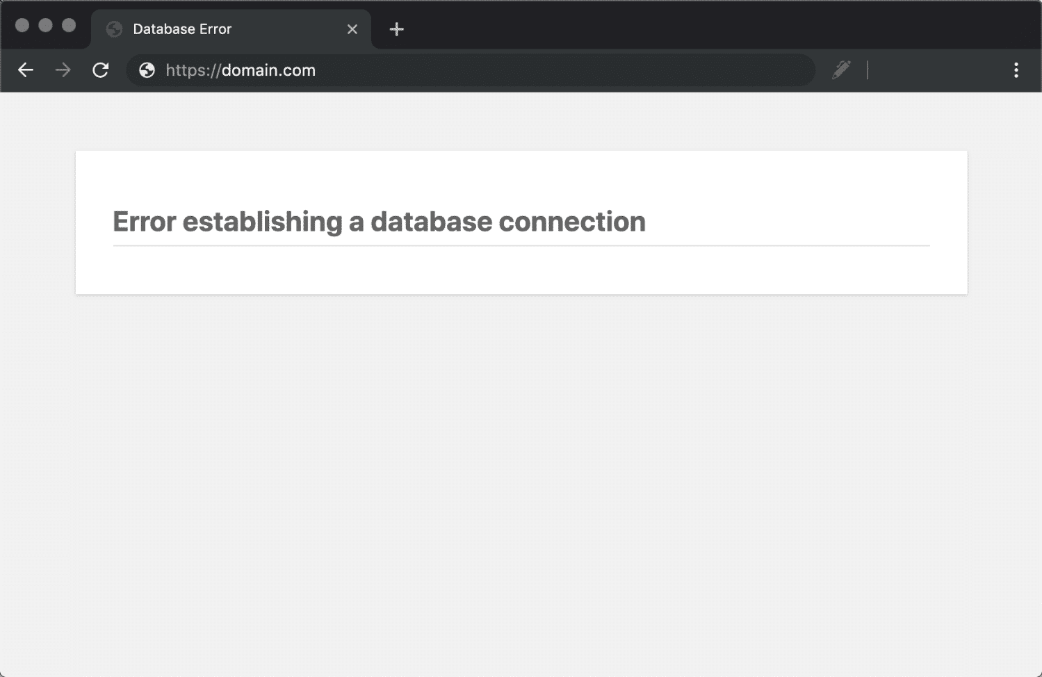 Database connection Error